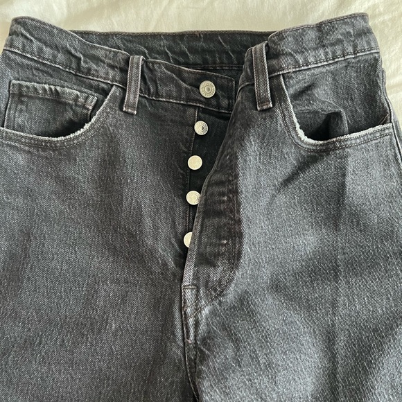 Levi Ribcage Straight Ankle Black Denim Jeans - Picture 3 of 3